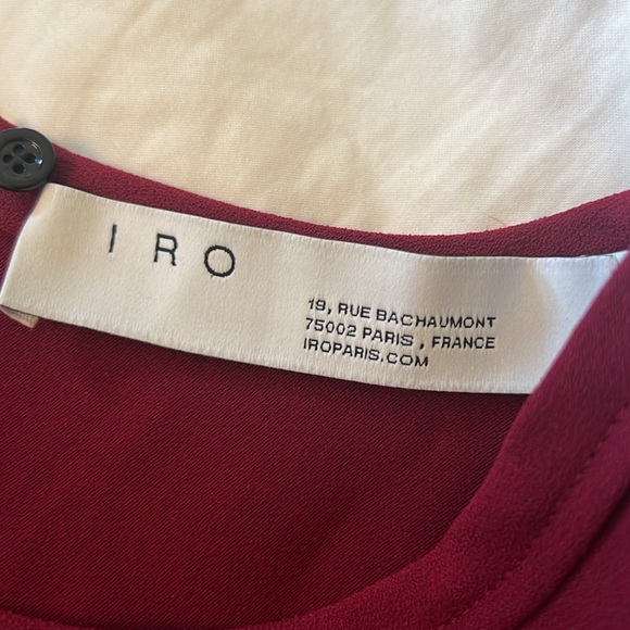 IRO French design house — Draped crepe burgundy top. - Picture 6 of 6